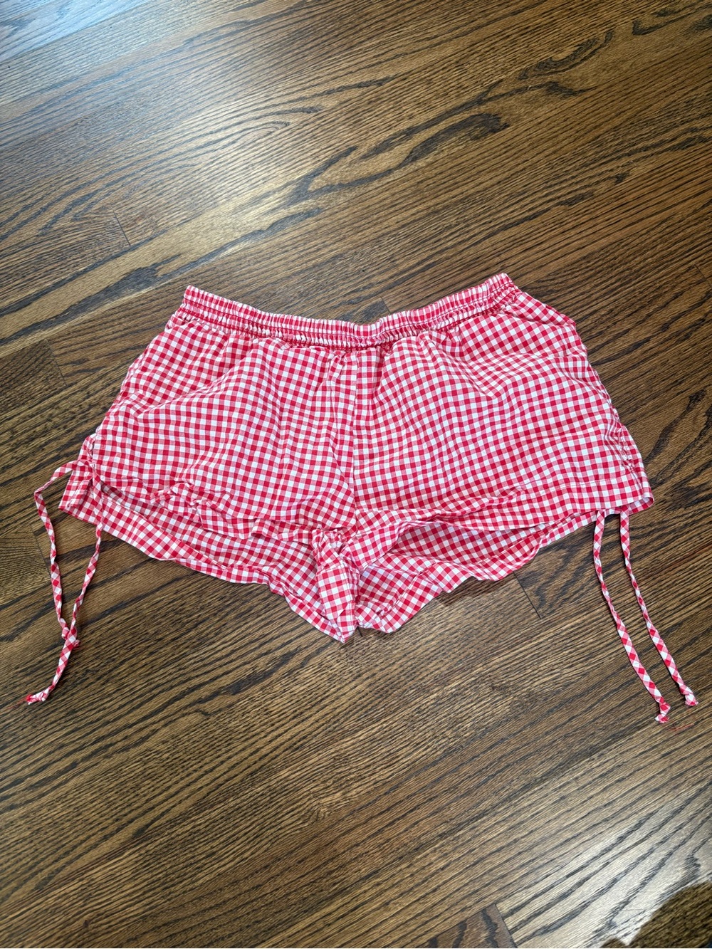 Red gingham shorts